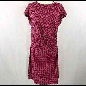 Banana Republic Red/Blue Print Side gather Large